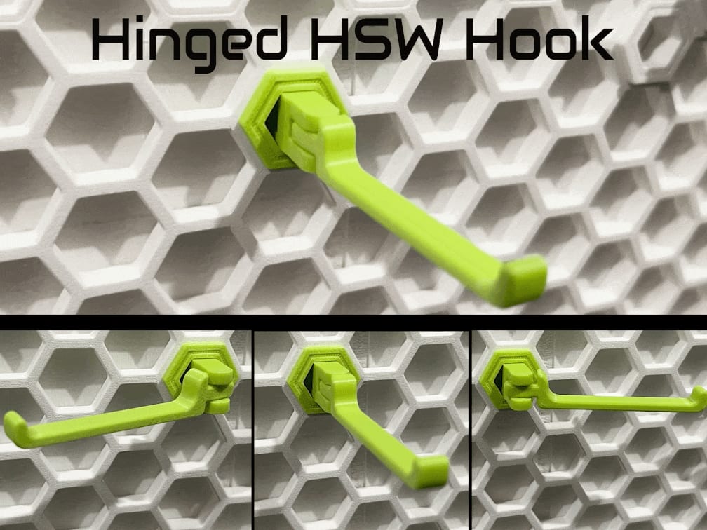 Hinged Hooks for HSW (honeycomb storage wall)