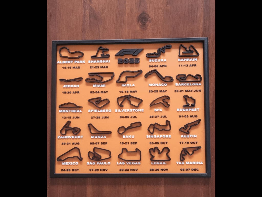 Formula 1 2025 Race Calendar With Track Display