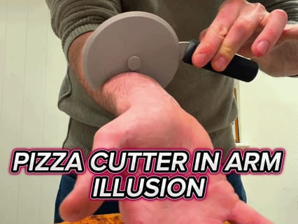 Pizza Cutter In Arm Illusion/Prank!