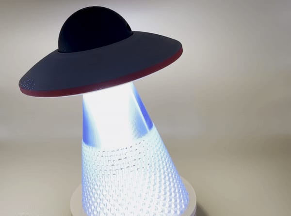 2. Version UFO Table Lamp with Tractor Beam Lighting