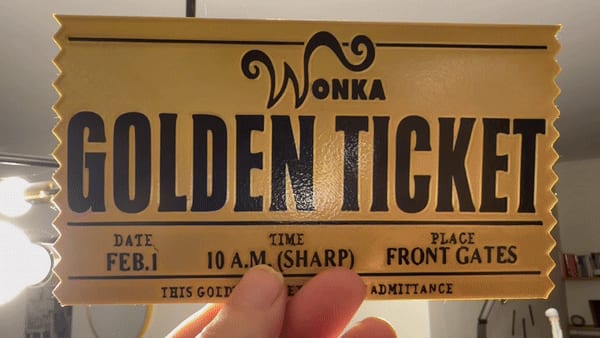 Willy Wonka golden Ticket - with update