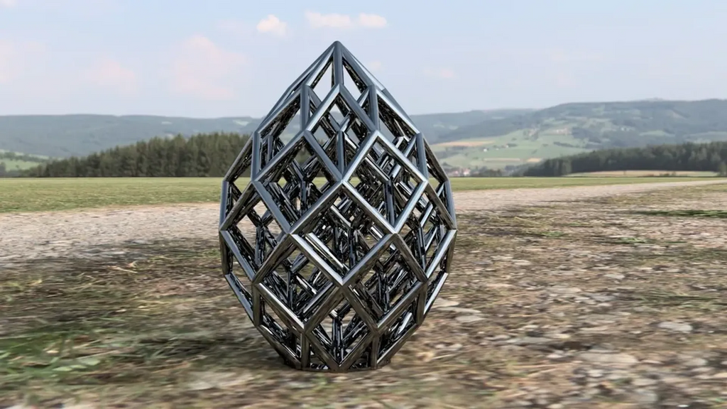 Latticework dragon egg statue
