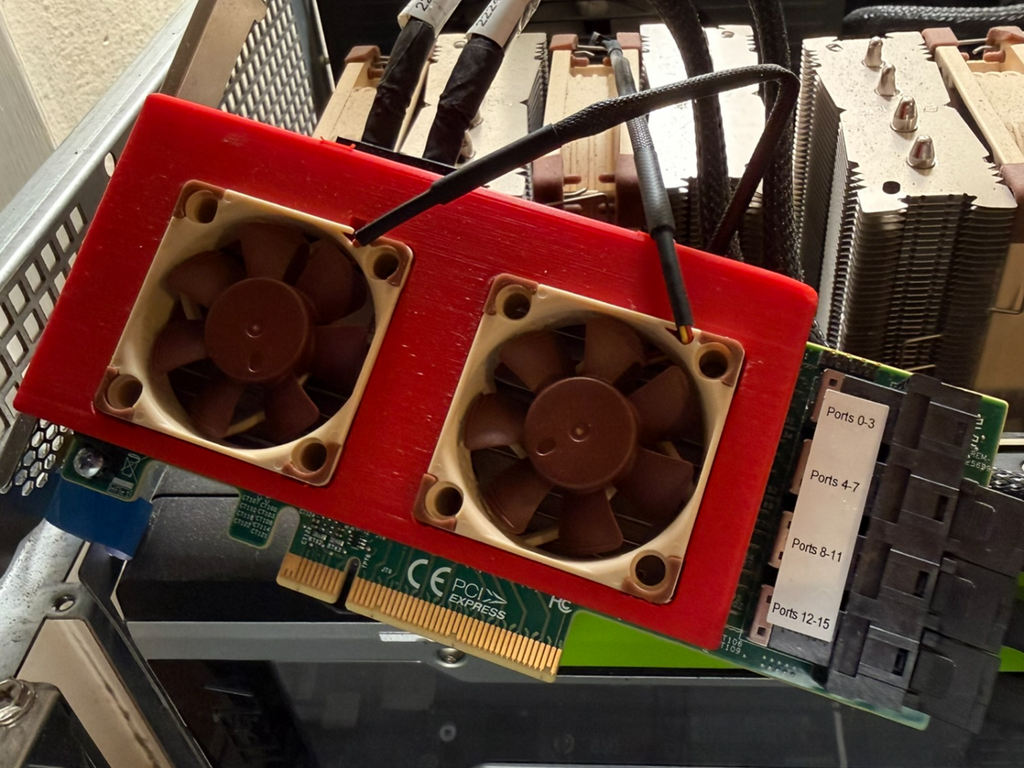 LSI 9305-24i HBA Fan Shroud / Active Cooling Duct