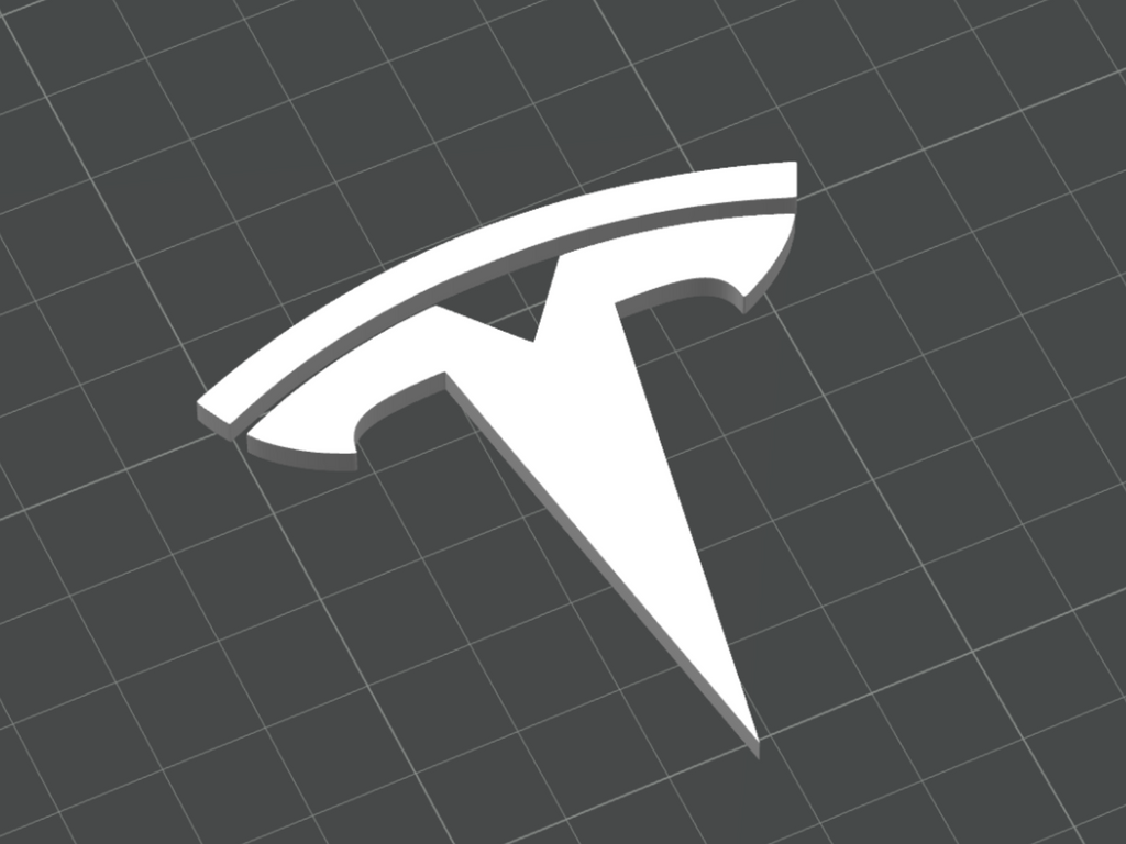 Tesla Emblem Logo - No Text, 3D Printed