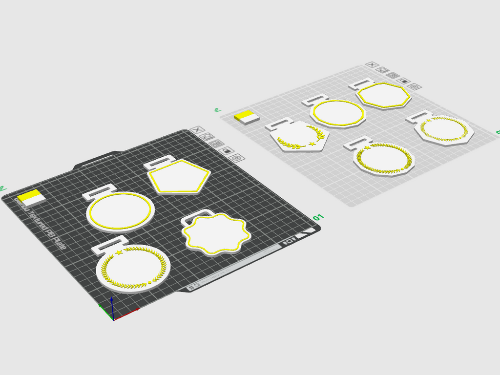 Set de 9 Medallas en Diferentes Formas
