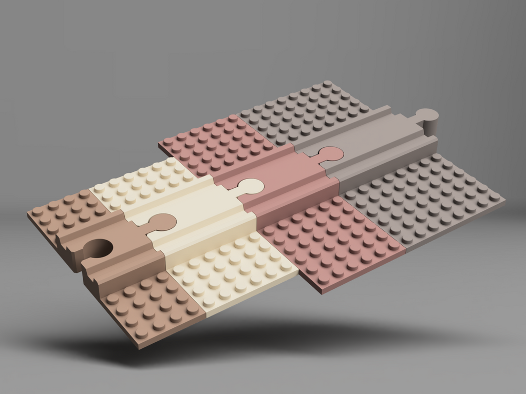 Rails with LegoBricks plate (wooden rails)