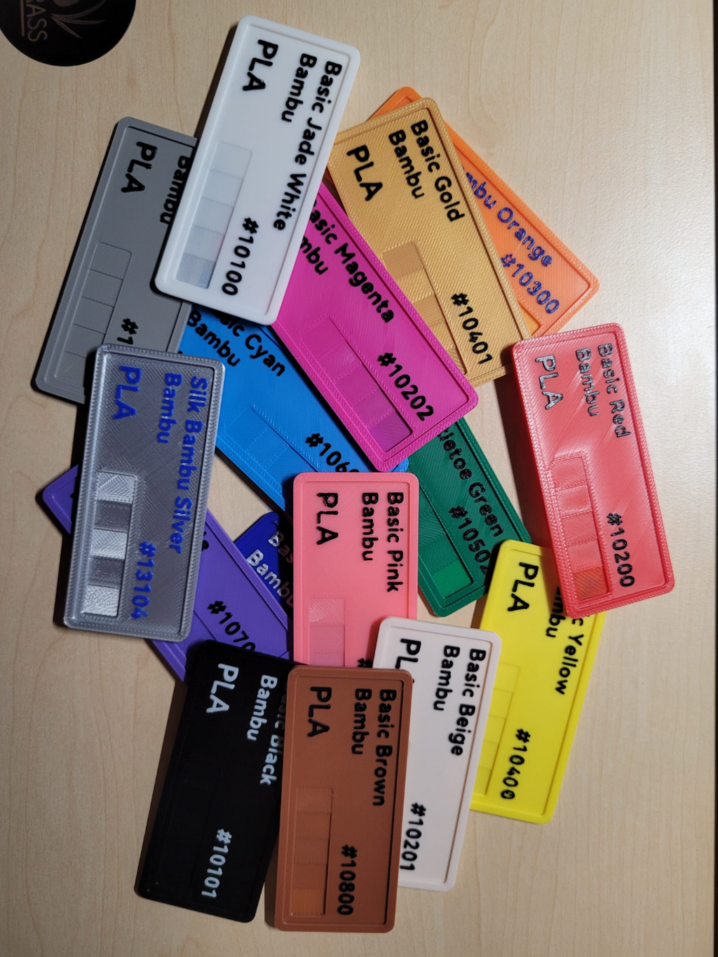 Bambu Filament Swatches
