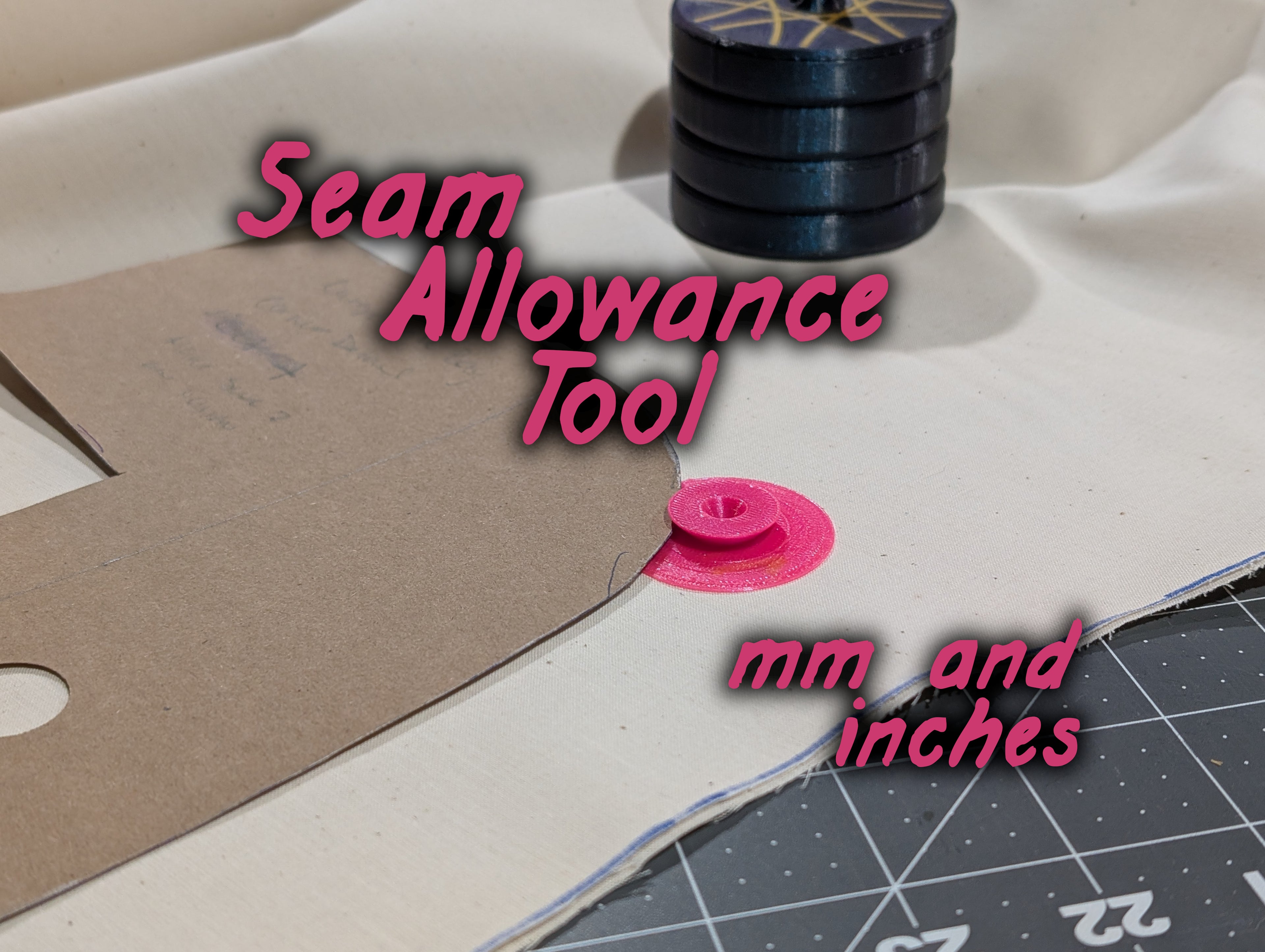 Sewing Seam Allowance Tracing Disks (inches & mm)
