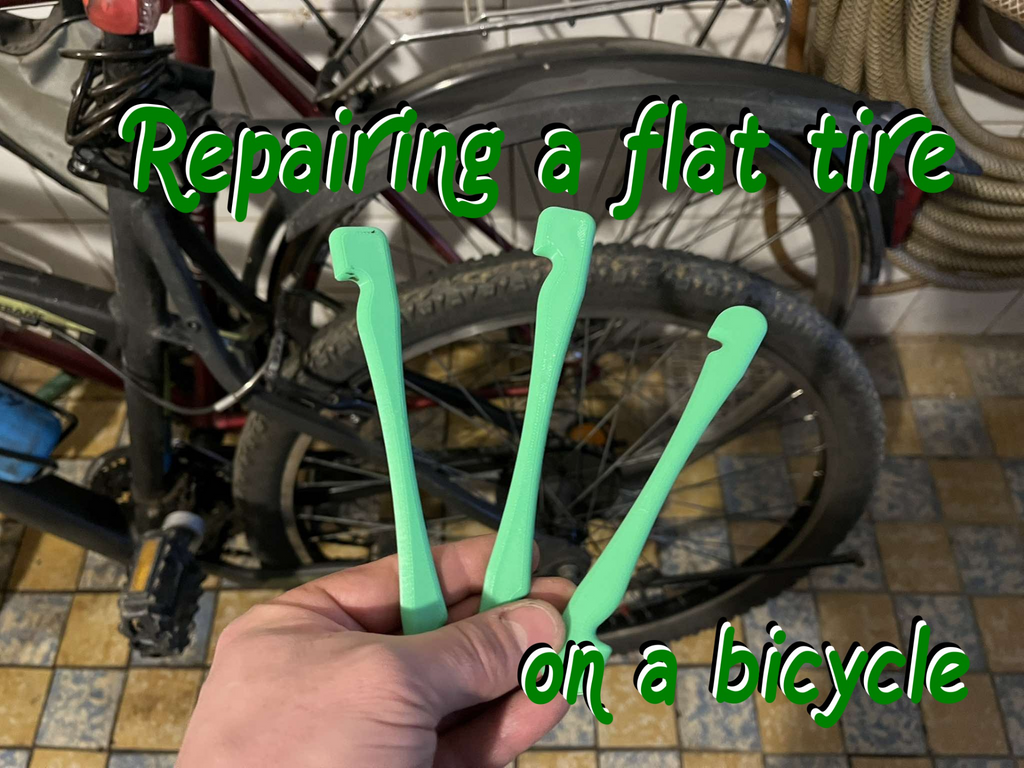 Repairing a flat tire on a bicycle