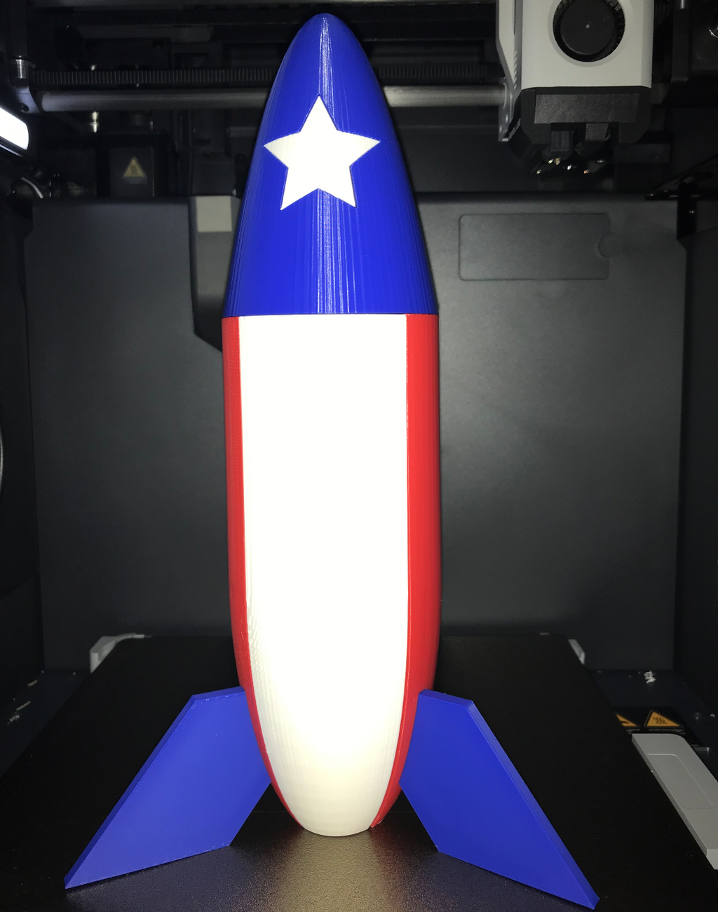 Multi color rocket with star