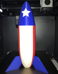Multi color rocket with star