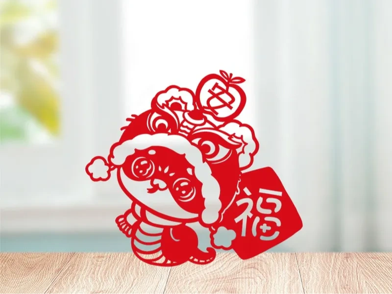 蛇年春节过年剪纸窗花-福字