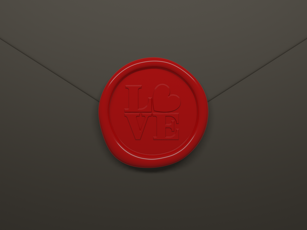 Sealing wax stamp for wedding invitation