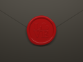 Sealing wax stamp for wedding invitation
