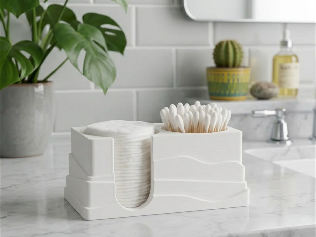 Q-Tip & Cotton Pad Bathroom Organizer
