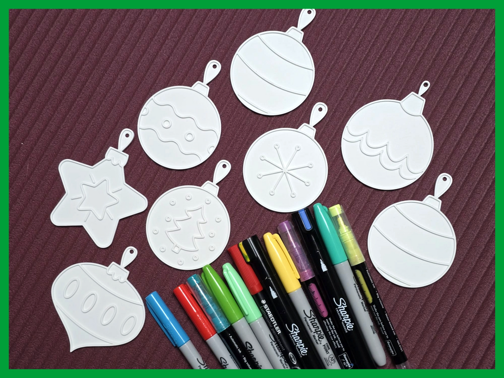 Ornament Coloring Christmas Tree Festive Pack