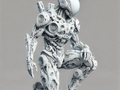 Cyberpunk robot statue