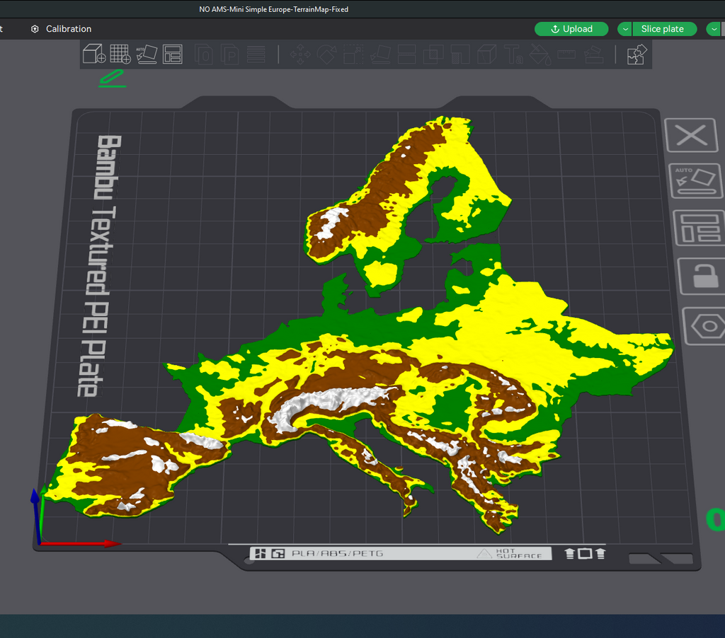 Terrain Map - Colored - Mini Simplifyed Europe