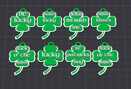 8 assorted st patrick's day keychains / necklace charm pack 2 (free for commercial use)