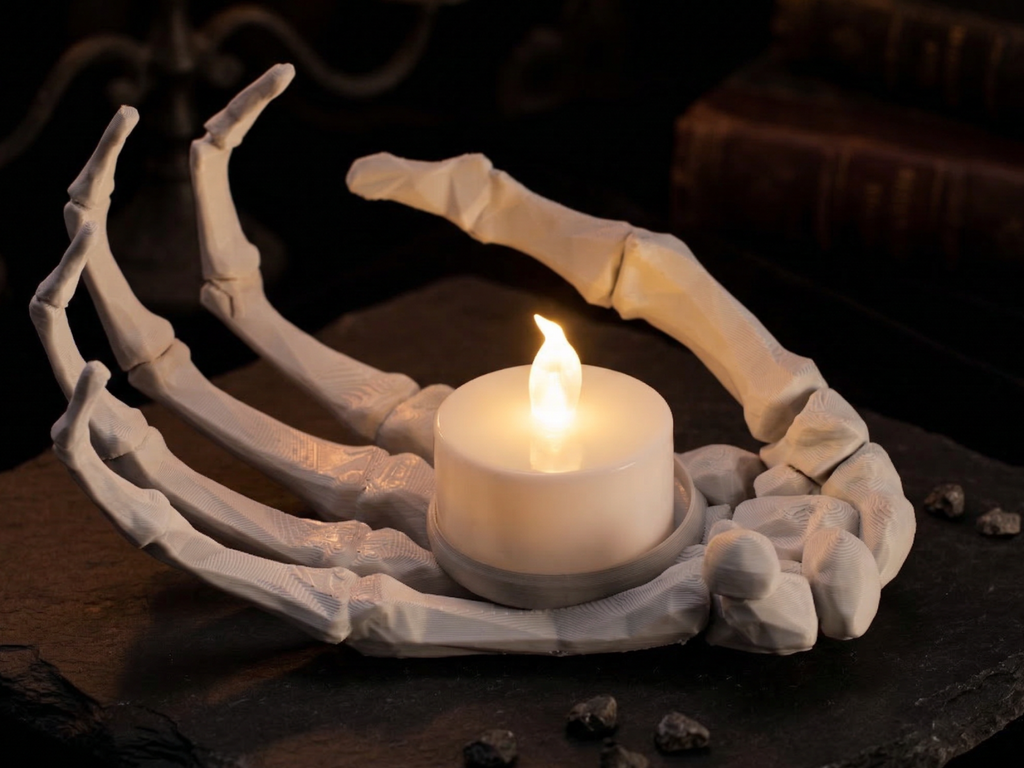 Skeletal Hand Tealight | Anatomically Accurate
