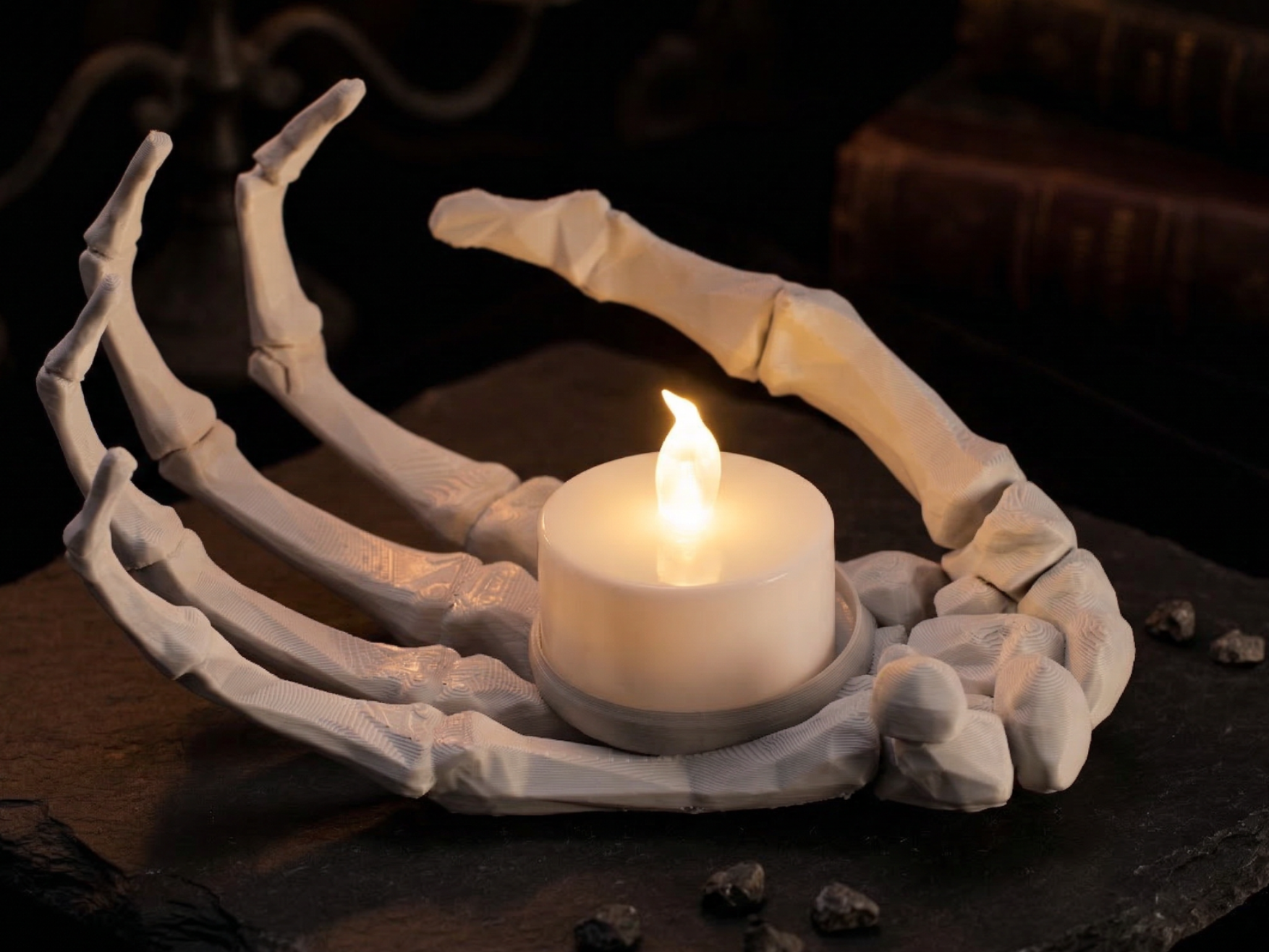 Skeletal Hand Tealight | Anatomically Accurate