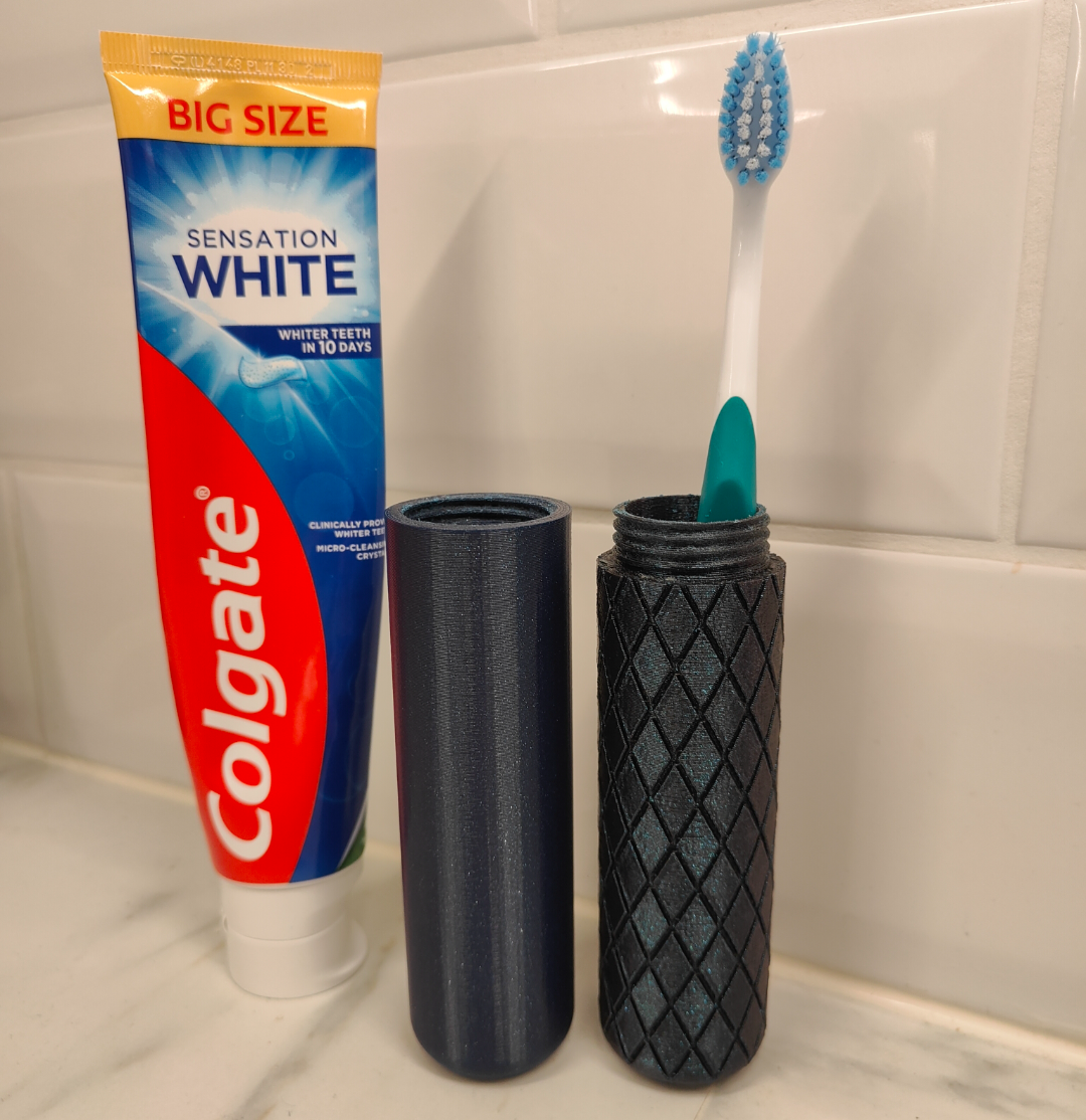 Portable Travel Toothbrush Case - Lattice pattern