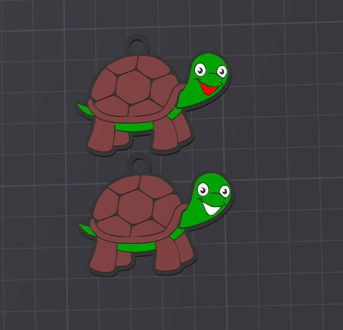 cute animal , timmy the turtle multicolor keychain \ necklace charm (free for commercial use)