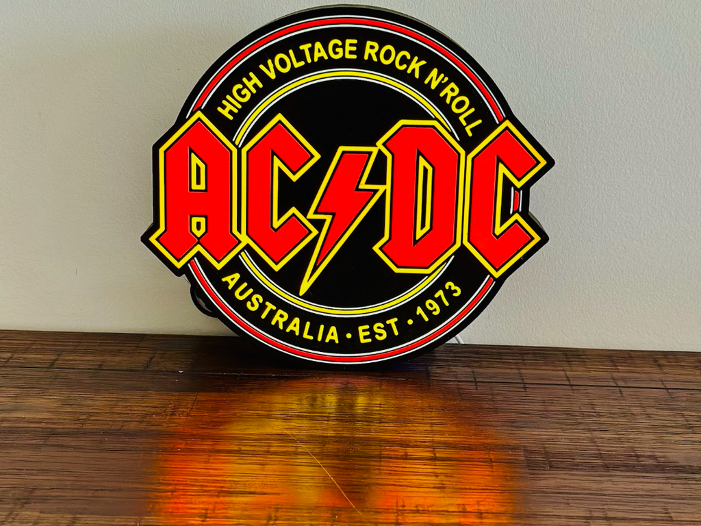 AC/DC (ACDC) Australian Rock Roll Band Icon Light