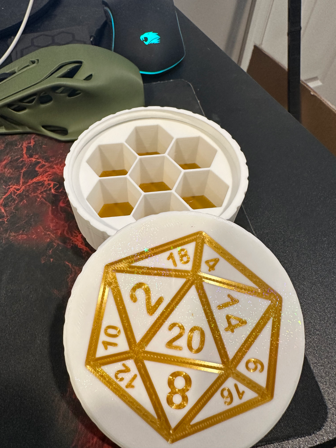 DiceCase with remixed Screw Top Lid. Flush Logo