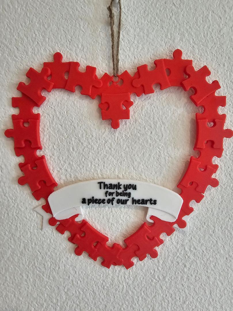 Thank You Puzzle Piece Wreath