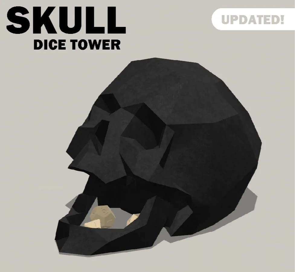 LowPoly Skull Dice Tower