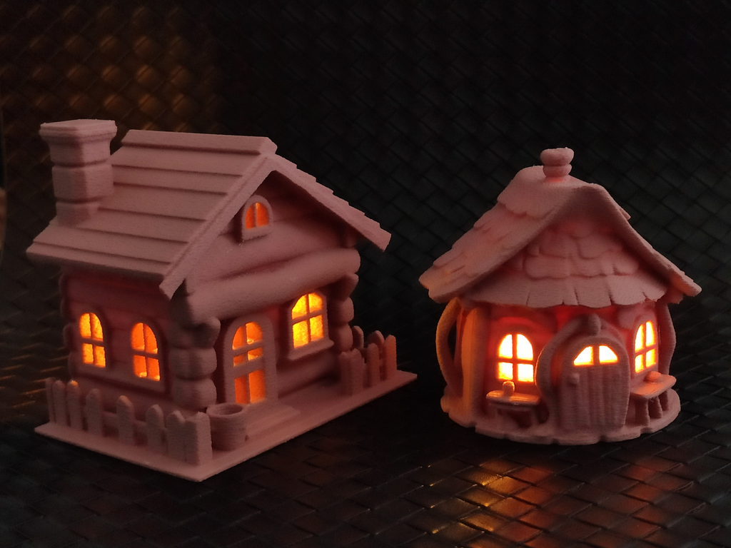 FairyTale cottage - LED tea light cover (2pcs)