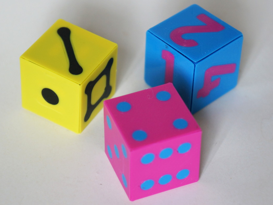 Sharp Dice with customizable surface tiles