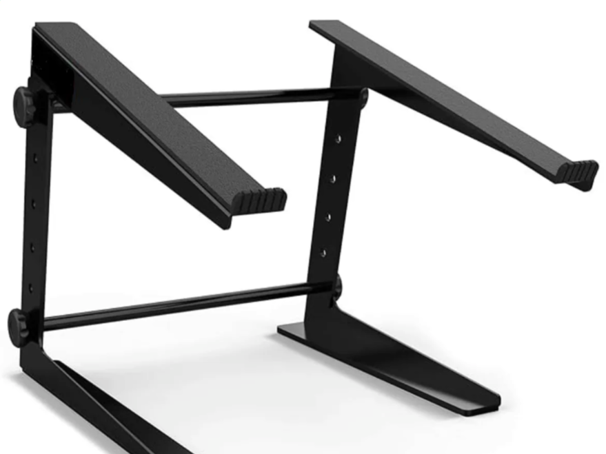 Self-adjusting height DJ laptop stand