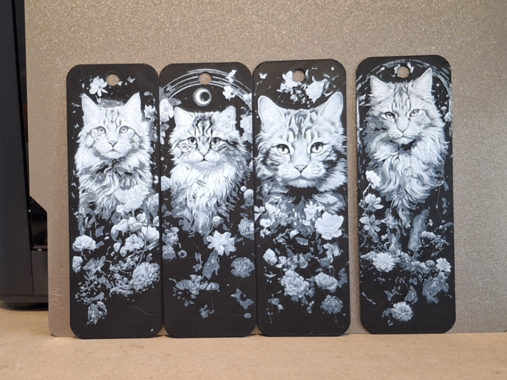Set of 4 cat bookmarks