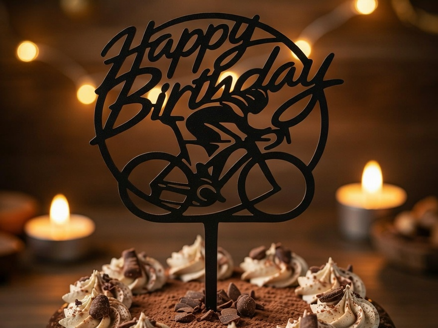 Bicycle Cake Topper - Happy Birthday Cyclist