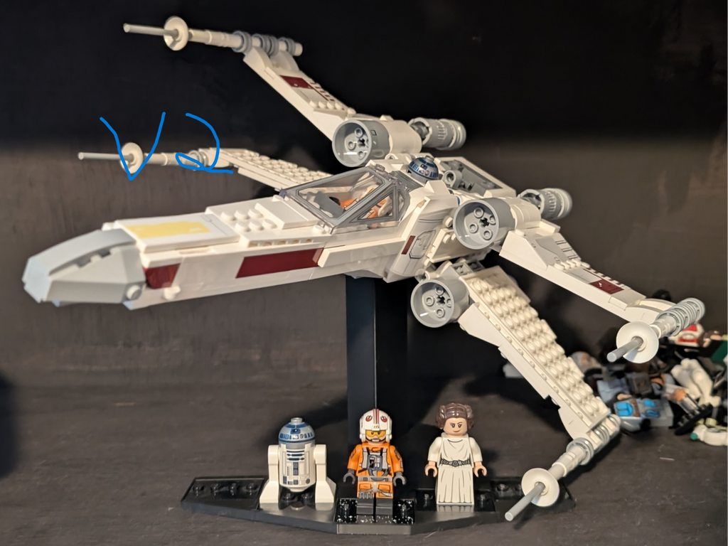 Brick star wars ship stand V2 with minifig studs