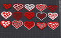 15 hearts , valentines keychains /free commercial