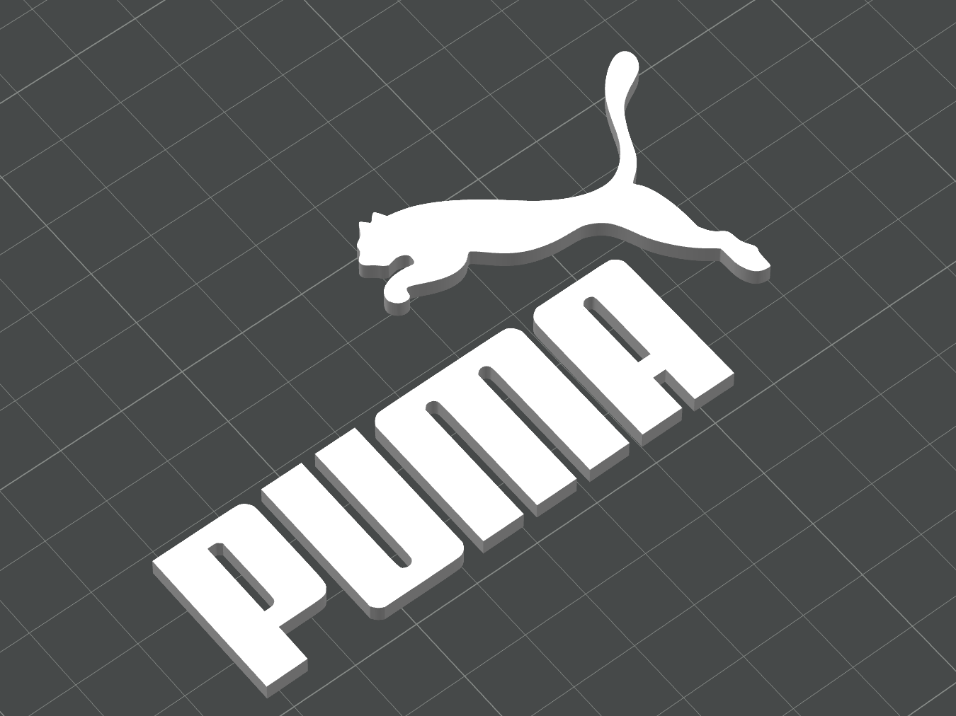 Puma Logo with Custom Text - 3D Printed