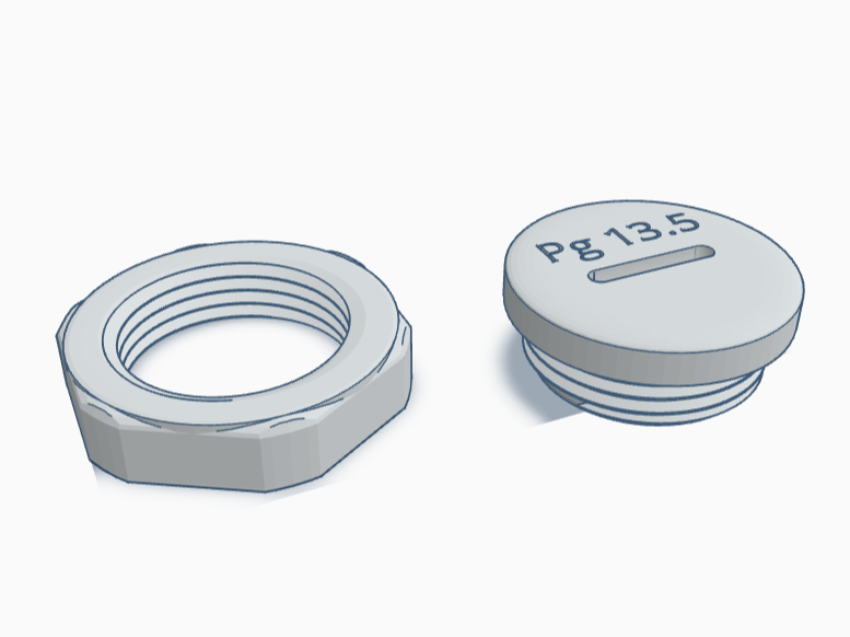 Pg13.5 Cable Gland Blanking Plug and Counternut
