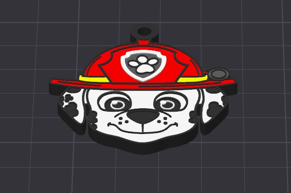 paw patrol marshal Keychain \ necklace charm
