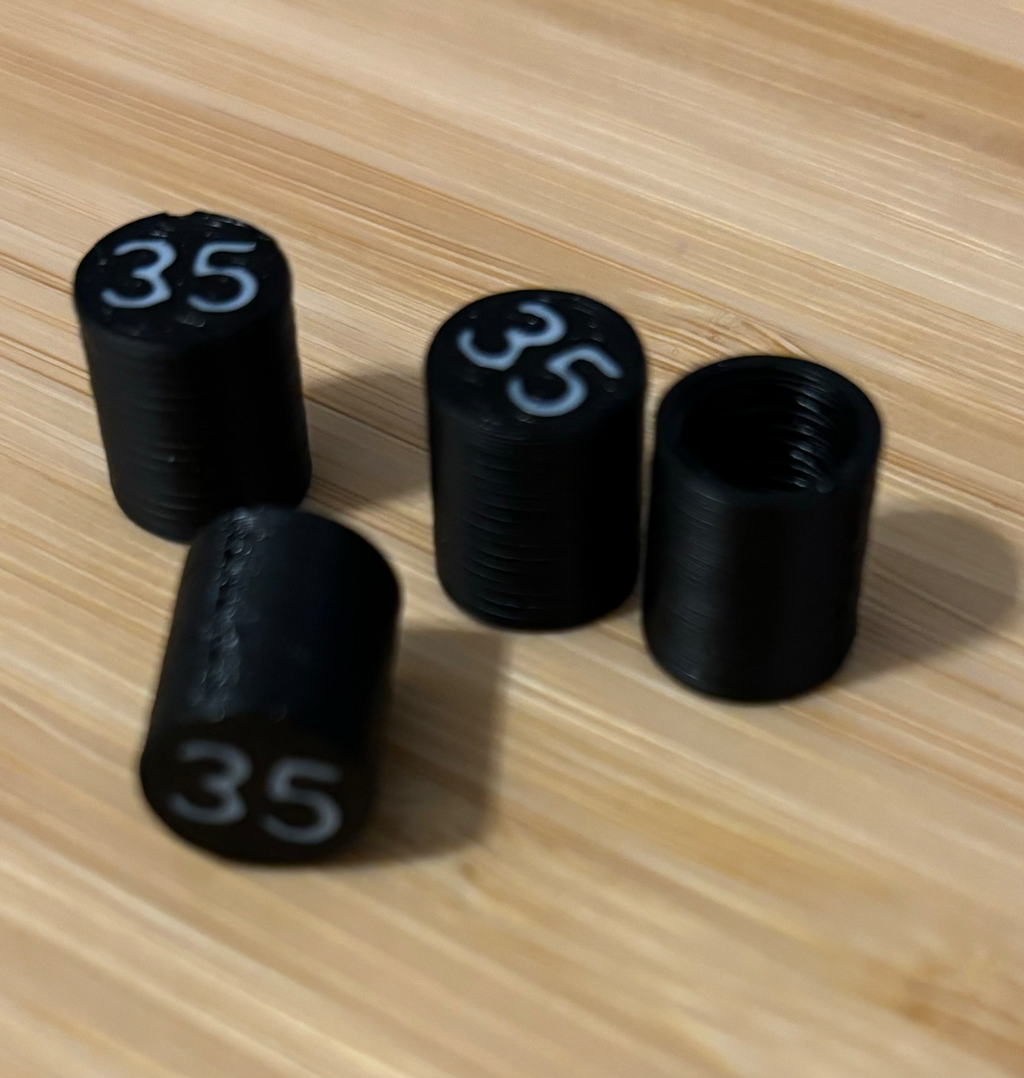 Tire Valve Cap with Pressure Number (Parametric)