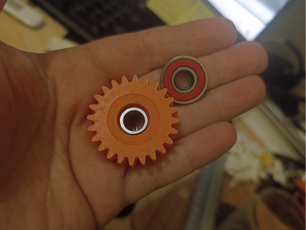 engrenage avec rondelles et roulement 608rs