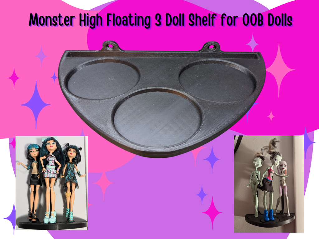 Monster High Doll 3 OOB Doll Wall Mount