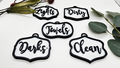 Laundry Basket Signs Clean, Dirty, Darks, Whites, Towels