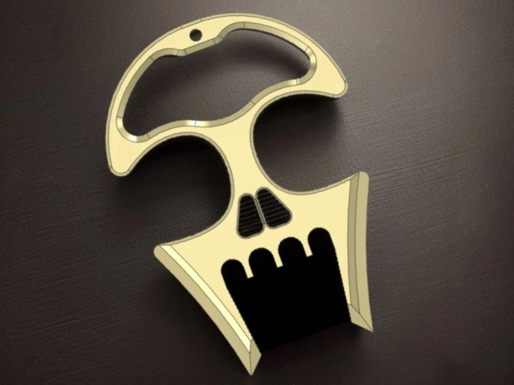 Double Blade Skull Necklace Dagger