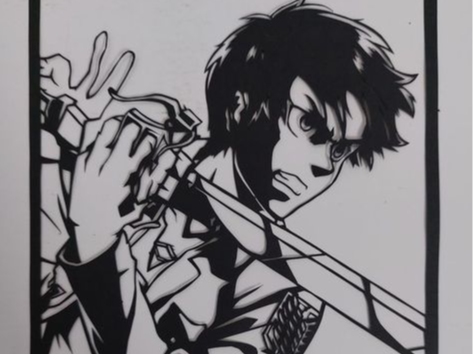 wall art 2d - attack of titan