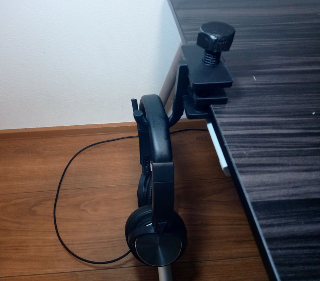 Desk and Shelf Clamp-on Headphone Hook