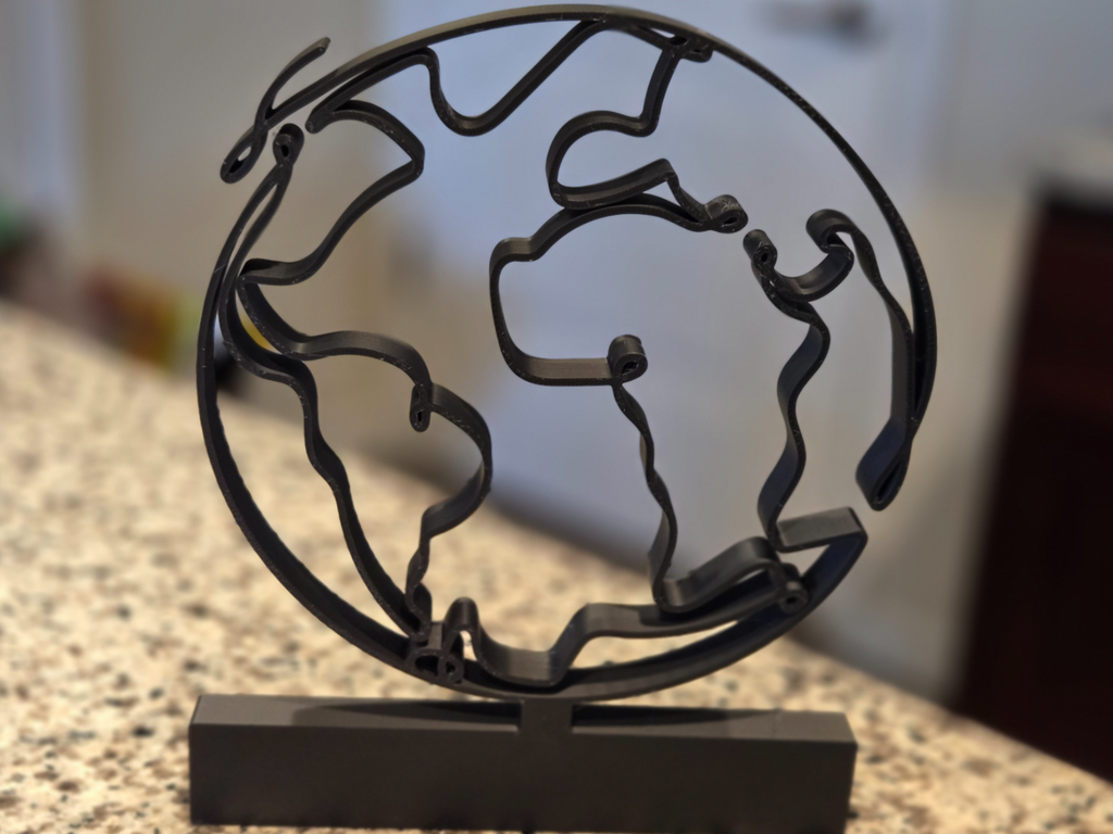 Linear Globe Map With Base