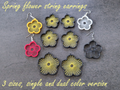 Spring flower string earrings in 3 sizes